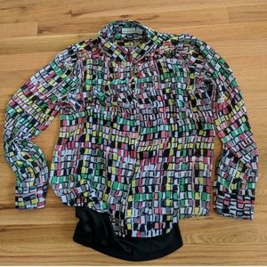 Liz Claiborne Multi-Colored Long Sleeve Blouse